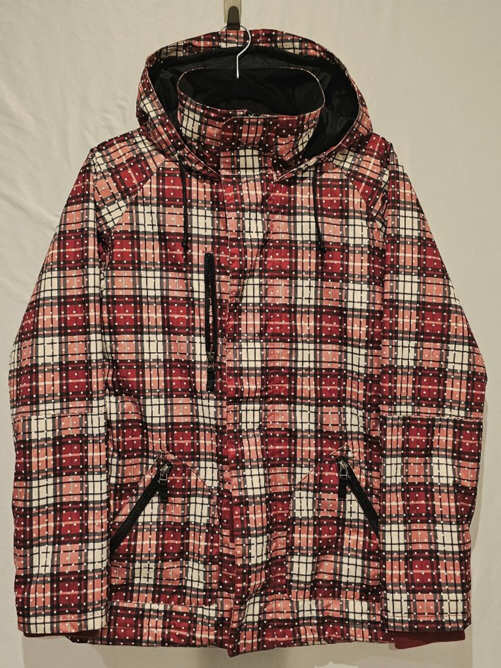 Burton The White Collection DRYRIDE Snowboard Ski Jacket Women's S Red Plaid